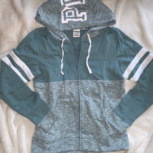 VS PINK Teal Full Zip Hoodie